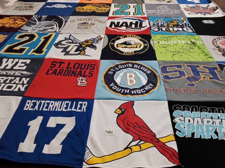 T-shirt quilt featuring st louis cardinals, st peters spirit by Carrie from MO