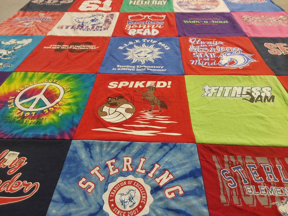 T-shirt quilt from sterling elementary school by Sharon from GA