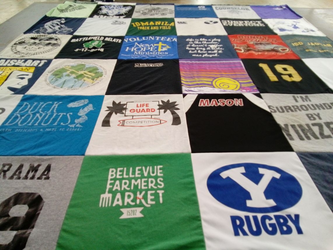 T-shirt quilt from brigham young university by Melinda from UT