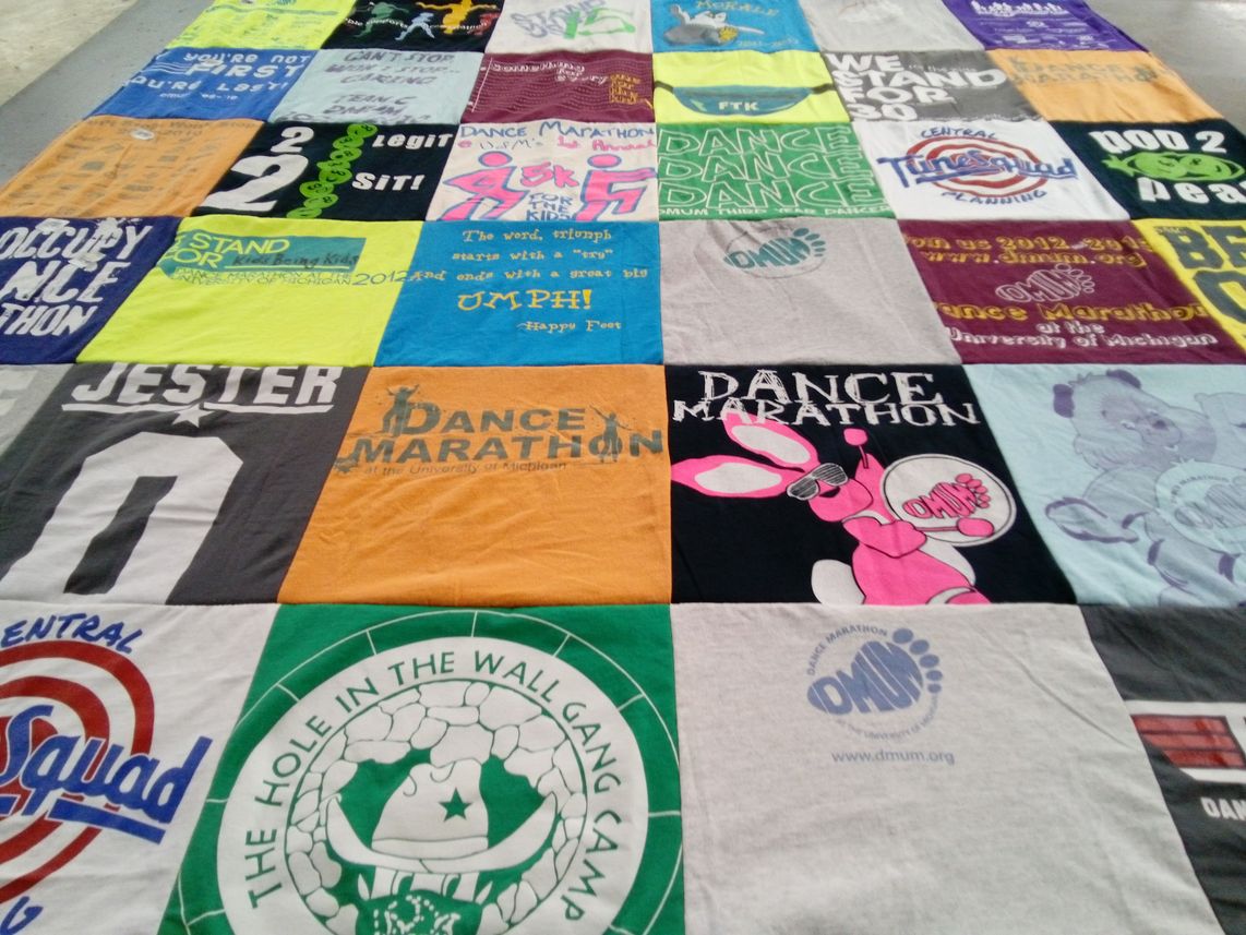 T-shirt quilt from university of michigan by Meg from MI