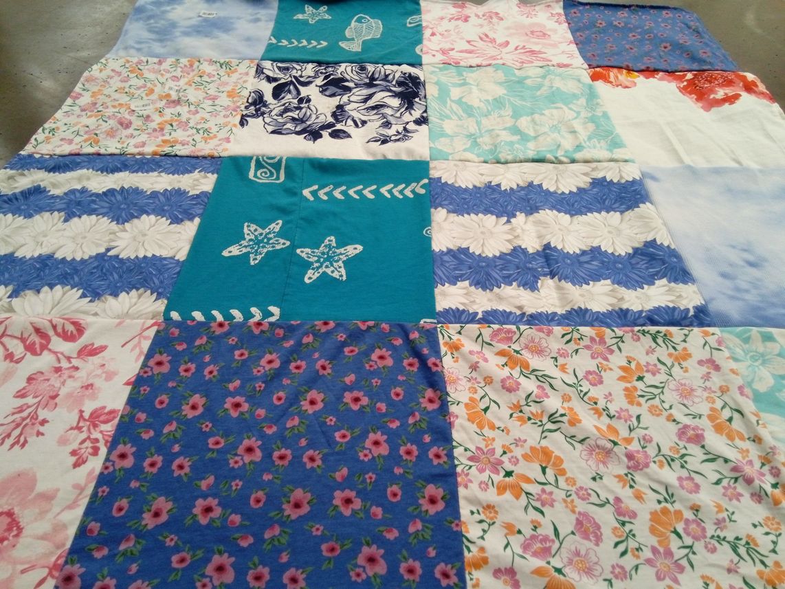 T-shirt quilt with sewing, crafting themes by Courtney from AZ