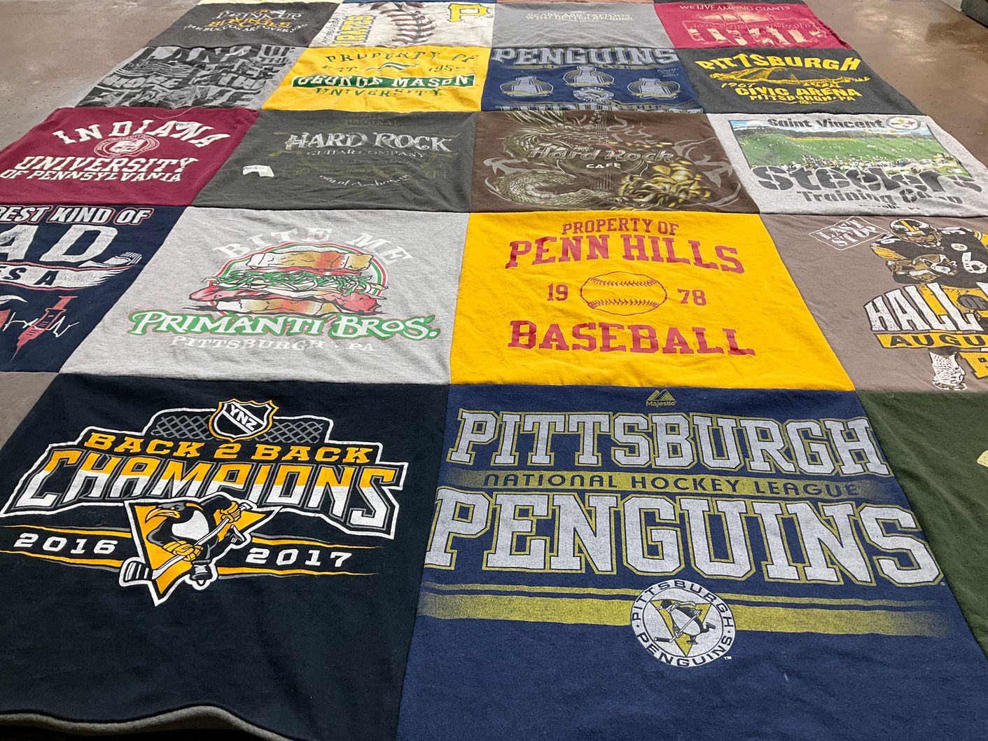 T-shirt quilt featuring pittsburgh penguins by Bruce from NC