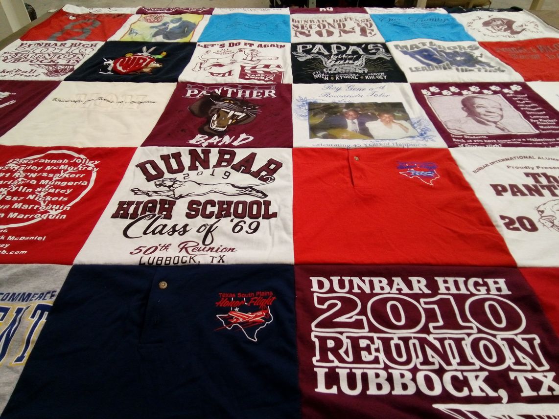 T-shirt quilt featuring panther band by Ronette from TX