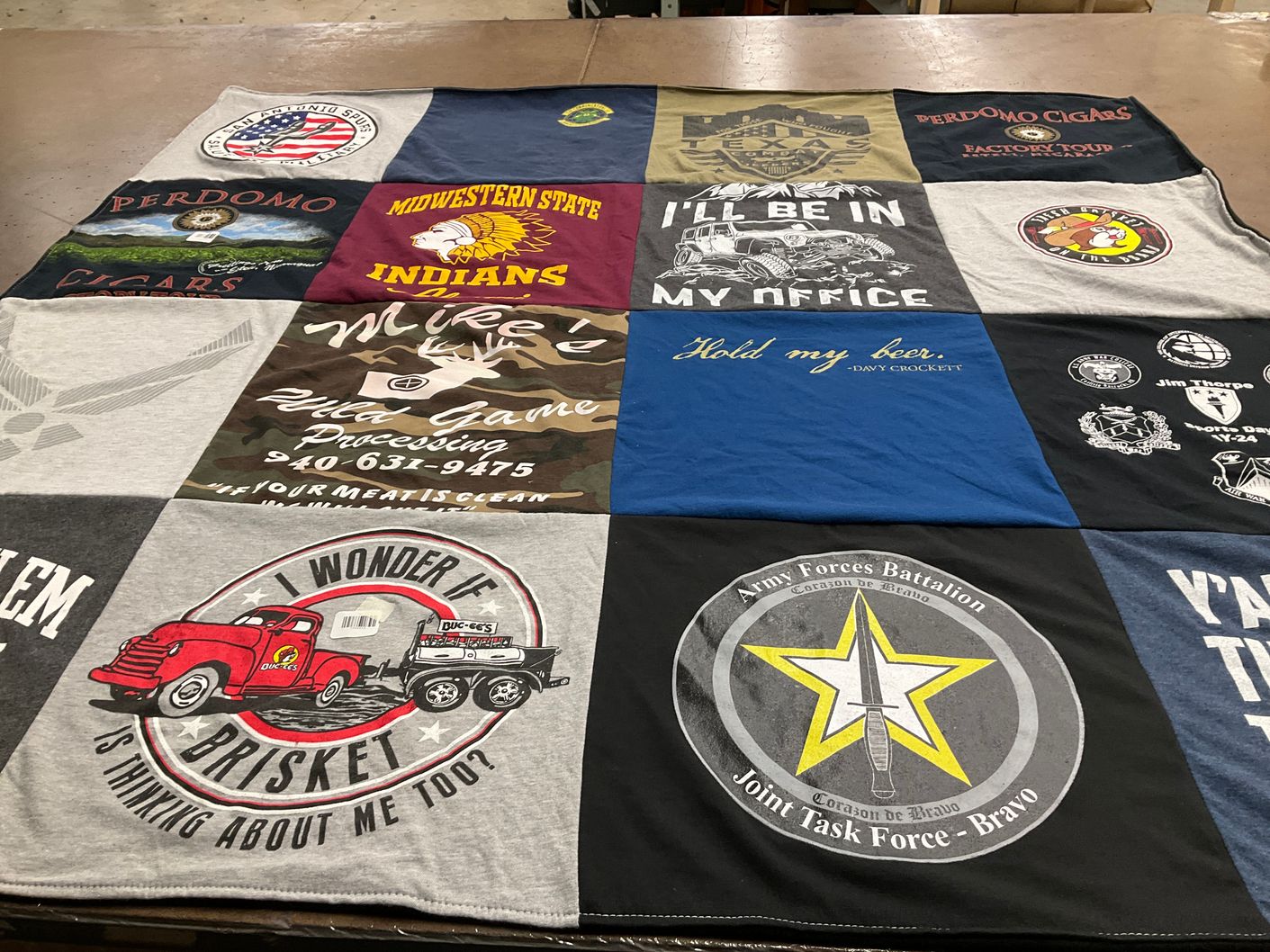 T-shirt quilt from midwestern state university by Chris from ND