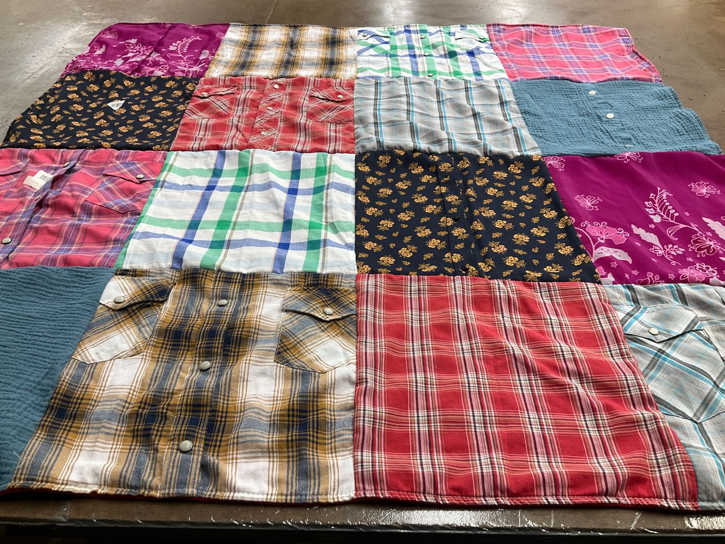 T-shirt quilt with textiles, sewing themes by Rolanda from OR