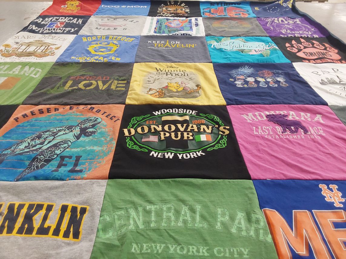 T-shirt quilt from american university by Kathleen from NJ