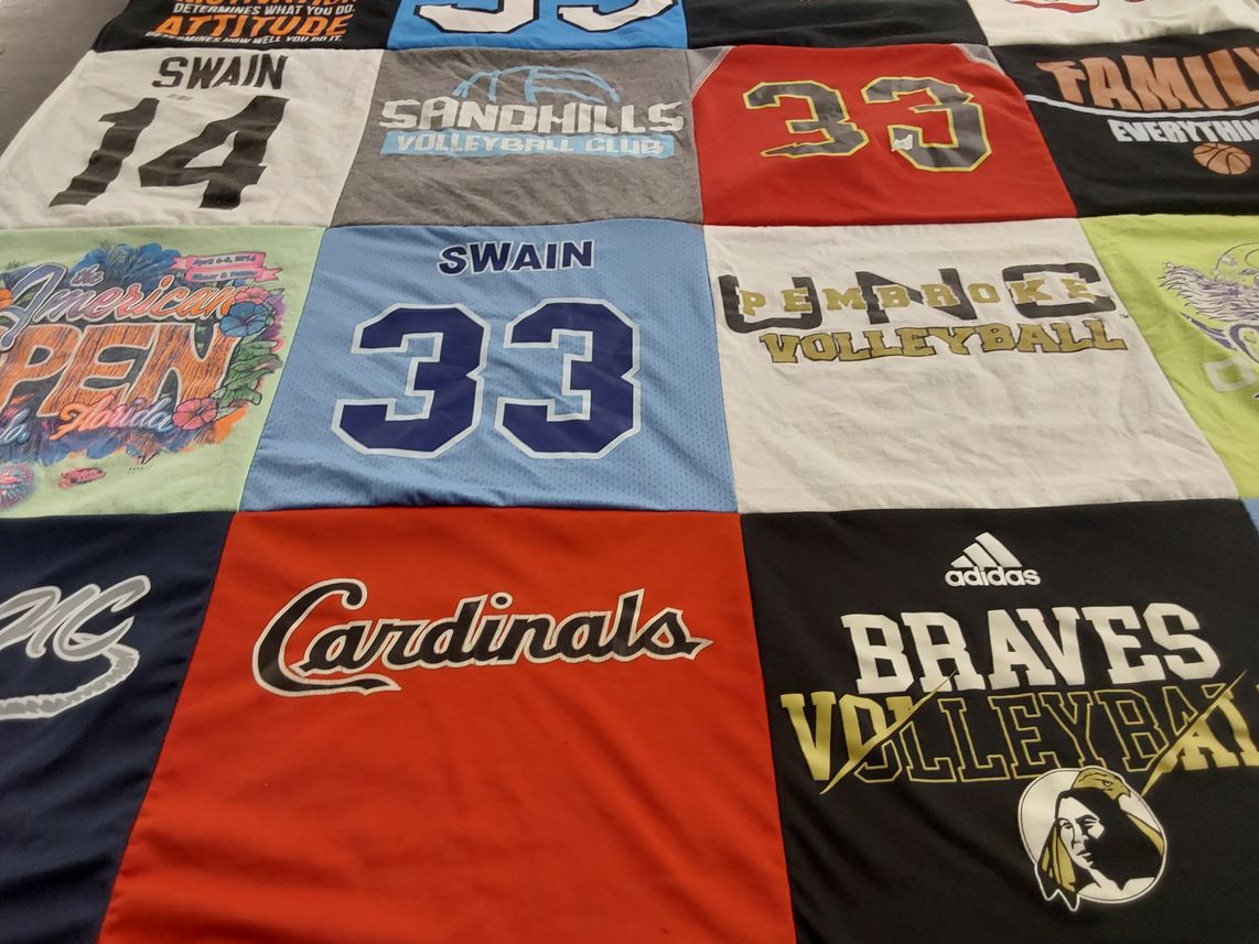 T-shirt quilt from university of north carolina at pembroke by Jennifer from NC