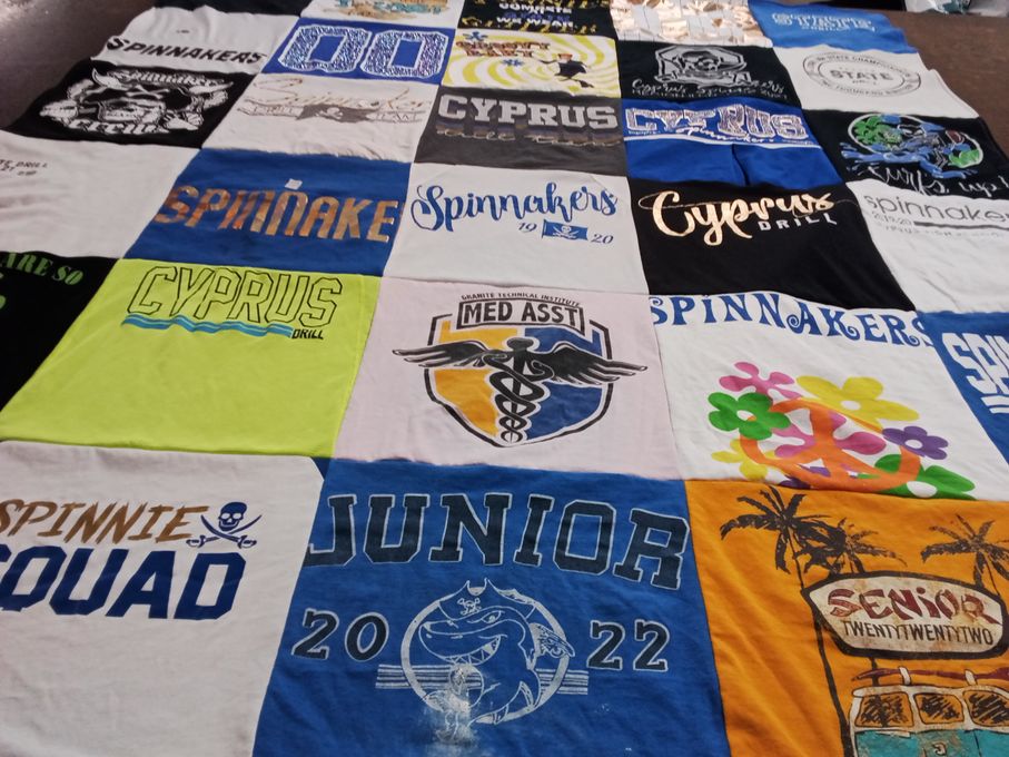 T-shirt quilt from cyprus high school by Tara from UT