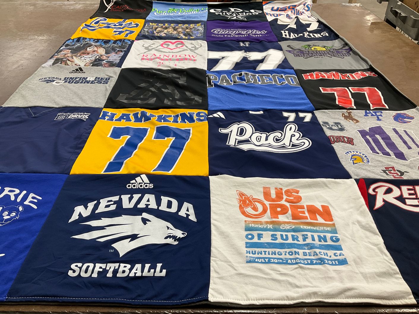 T-shirt quilt featuring pack, hawkins by Natalie from CA