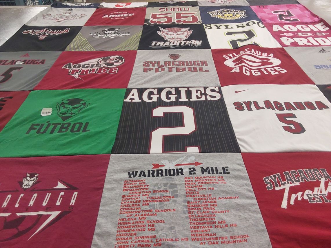 T-shirt quilt featuring sylacauga aggies by Jodi from AL