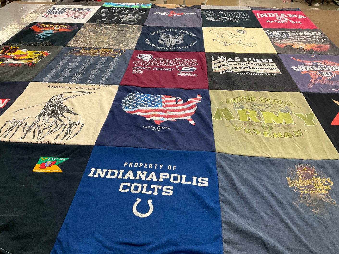 T-shirt quilt featuring indianapolis colts by Jamie from IN