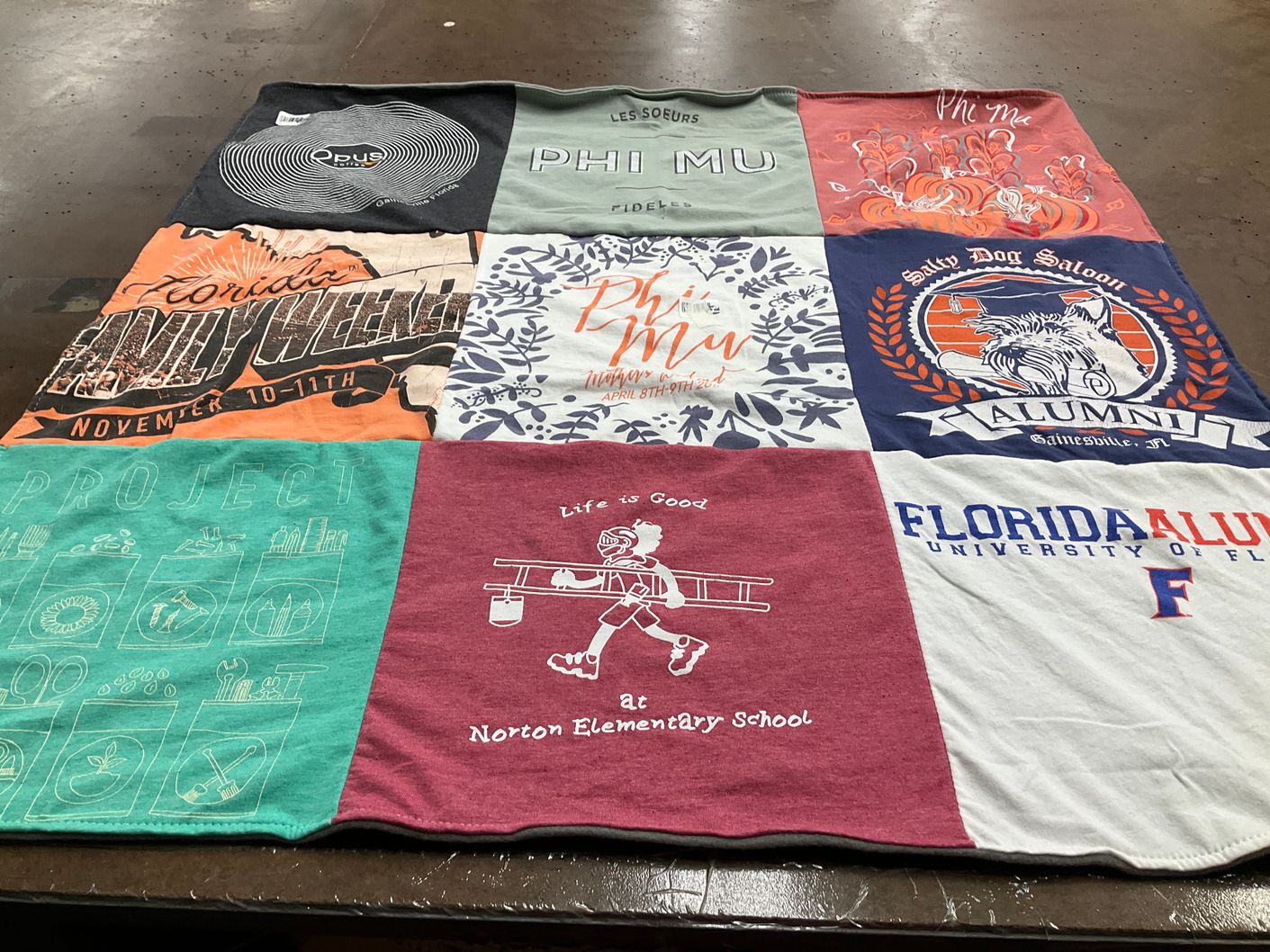 T-shirt quilt from university of florida by Megan from FL