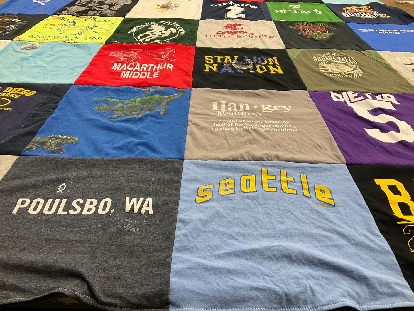 T-shirt quilt from macarthur middle school by Sonya from WA