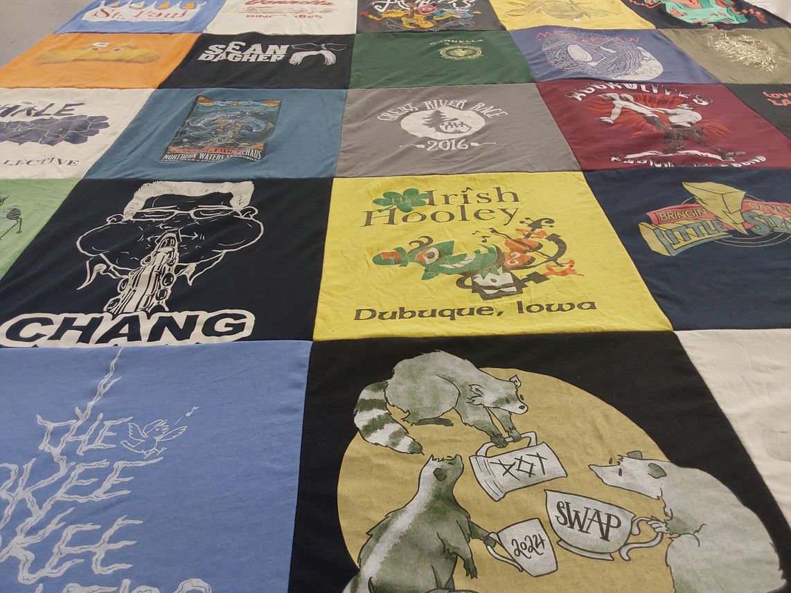 T-shirt quilt with music, festivals themes by Larry from MN