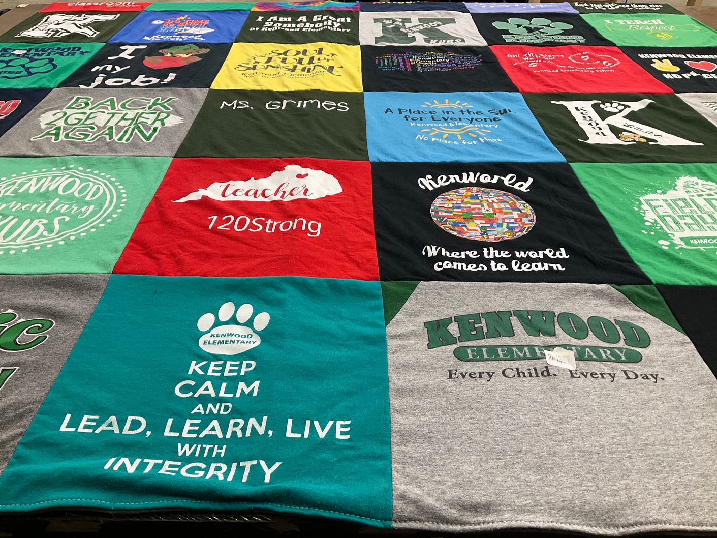 T-shirt quilt from kenwood elementary by Jennifer from AL
