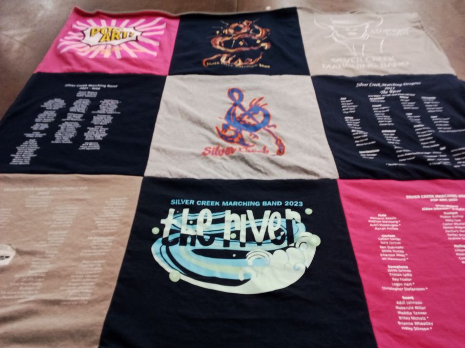 T-shirt quilt featuring silver creek marching band by Jennifer from AL