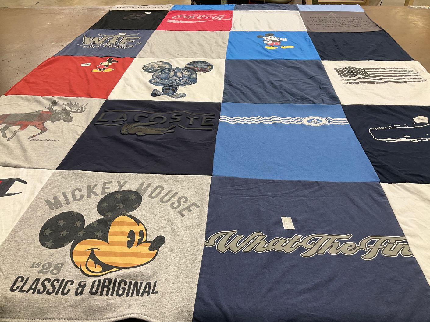 T-shirt quilt with cartoons, fashion themes by Michael from AK