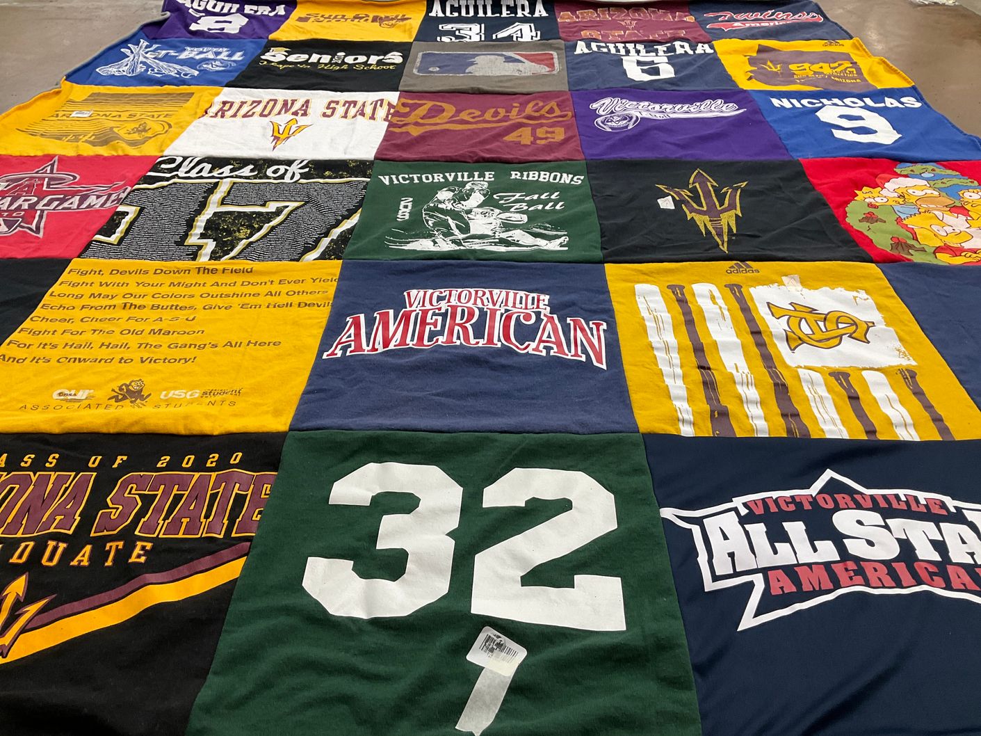 T-shirt quilt featuring victorville all stars by Tammy from CA