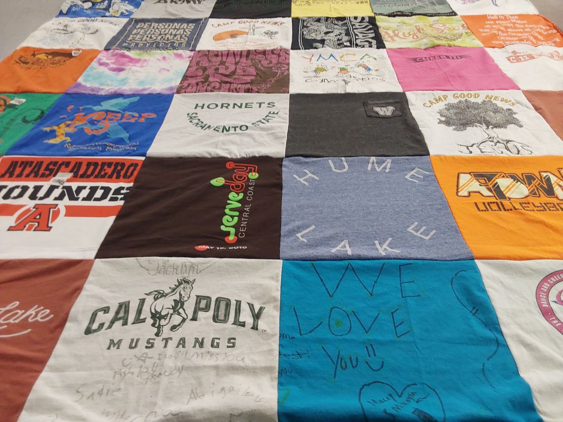 T-shirt quilt from california polytechnic state university by Dawn from SC