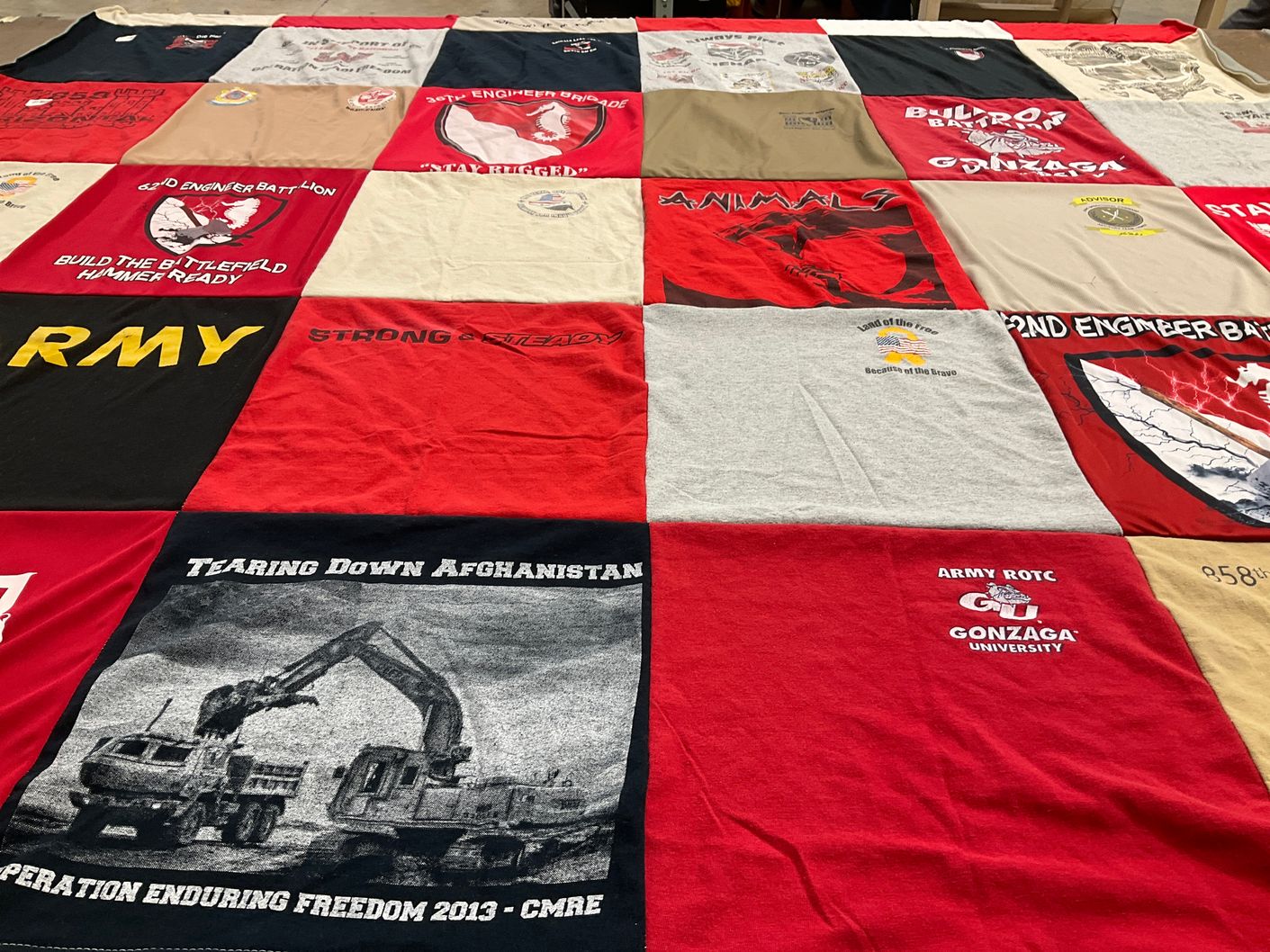 T-shirt quilt from gonzaga university by Christy from TX