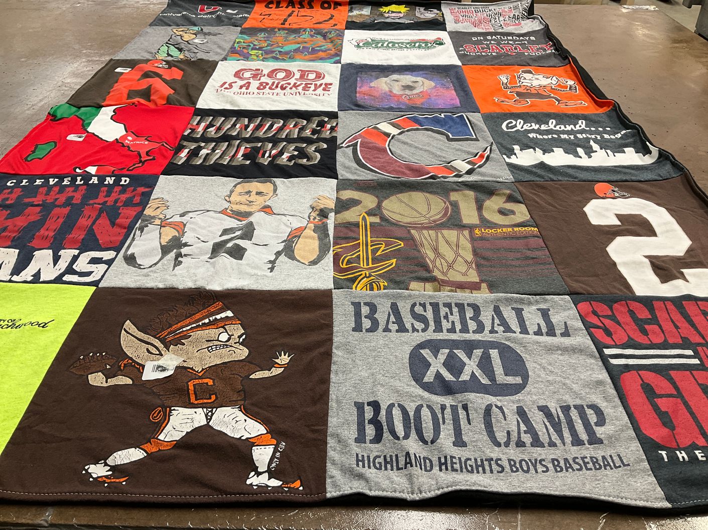 T-shirt quilt featuring cleveland browns, cleveland cavaliers by Traci from OH