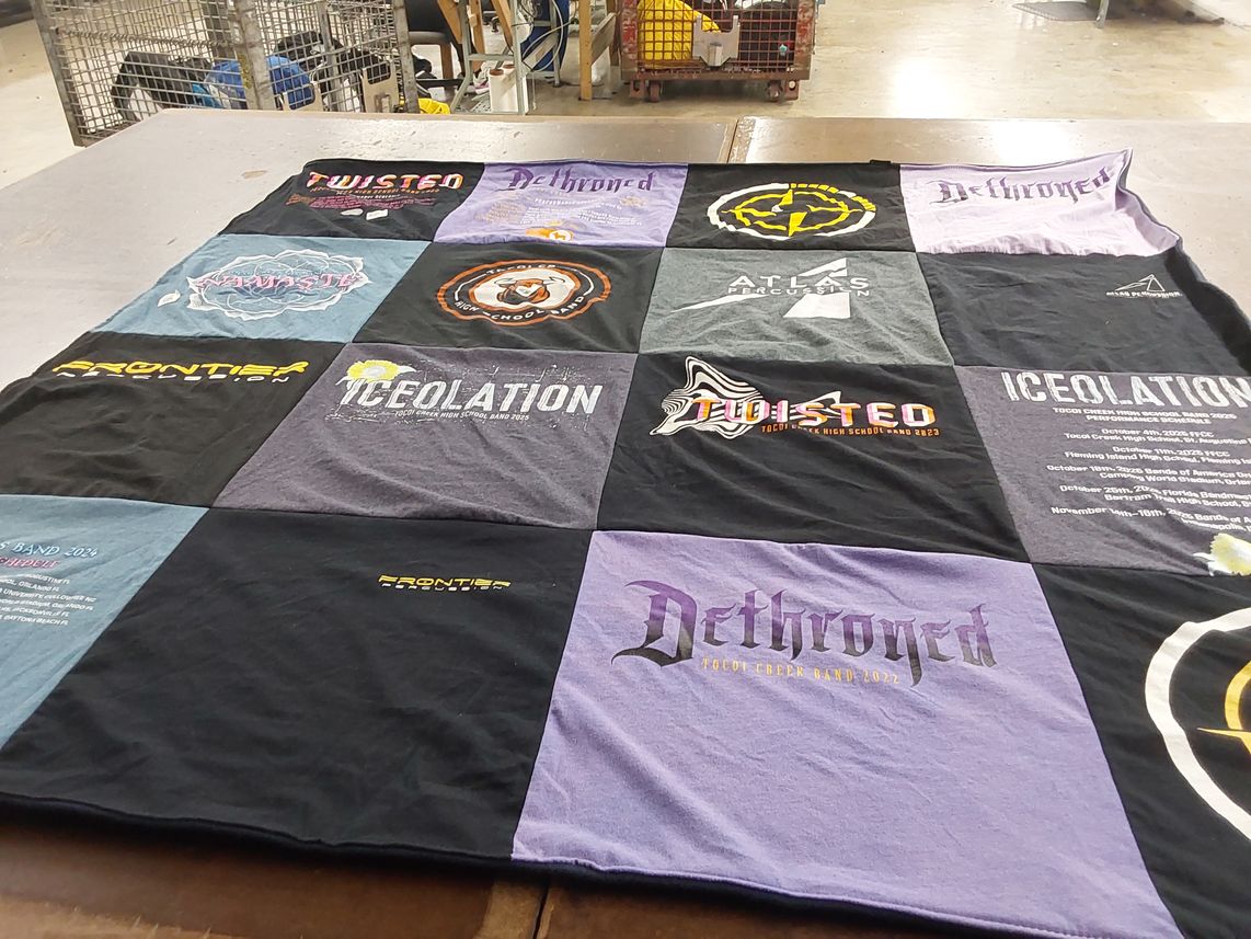 T-shirt quilt from tocoi creek high school by Robin from FL