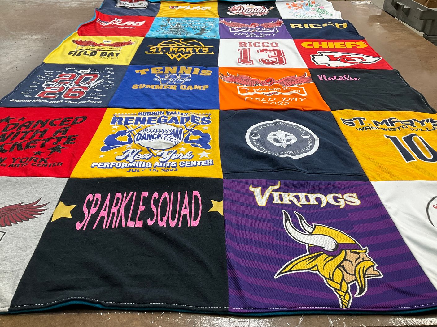 T-shirt quilt featuring vikings, renegades by Cynthia from NY
