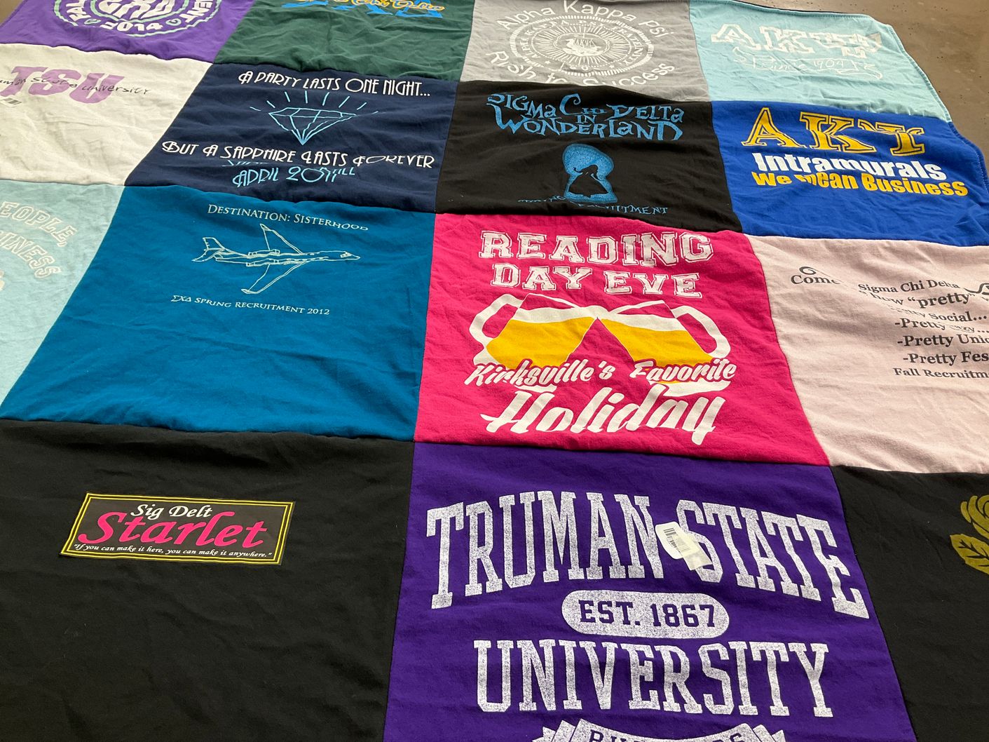 T-shirt quilt from truman state university by Katie from CO