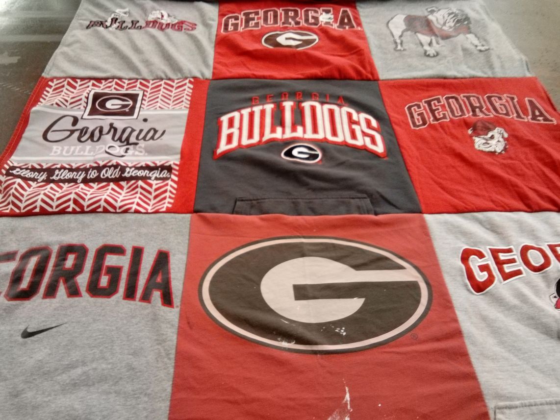 T-shirt quilt featuring georgia bulldogs by Andrea from GA