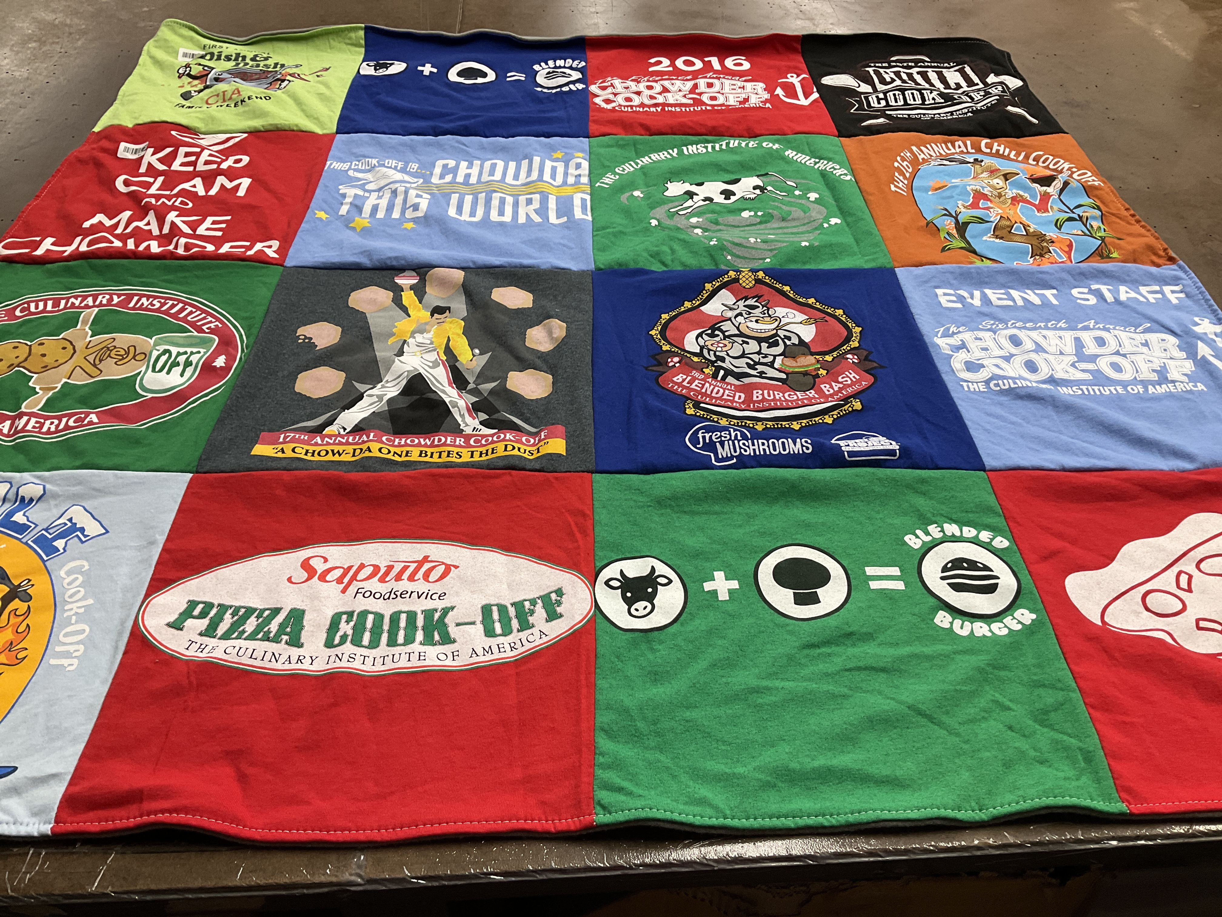T-shirt quilt with running, marathons themes by Jennifer from CA