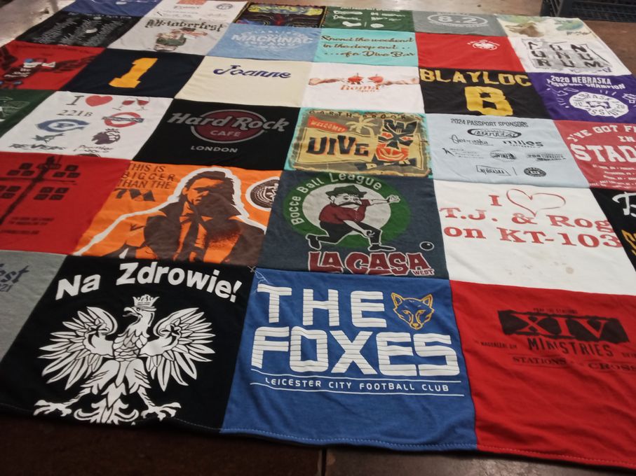 T-shirt quilt featuring leicester city football club by Joanne from NE