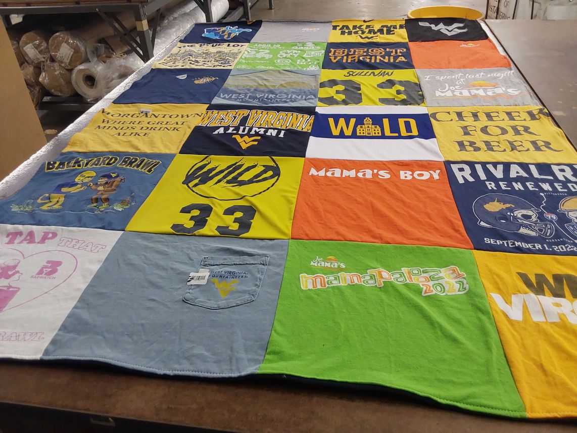 T-shirt quilt featuring west virginia university by Kyle from NJ