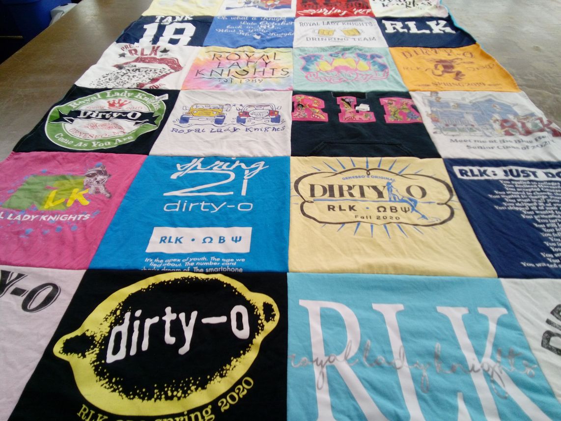 T-shirt quilt from geneseo university by Sue from NY