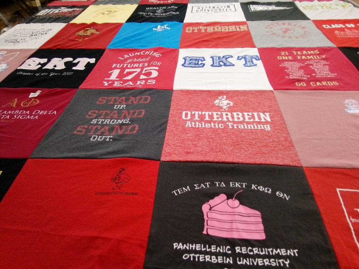 T-shirt quilt featuring otterbein university athletics by Megan from OH