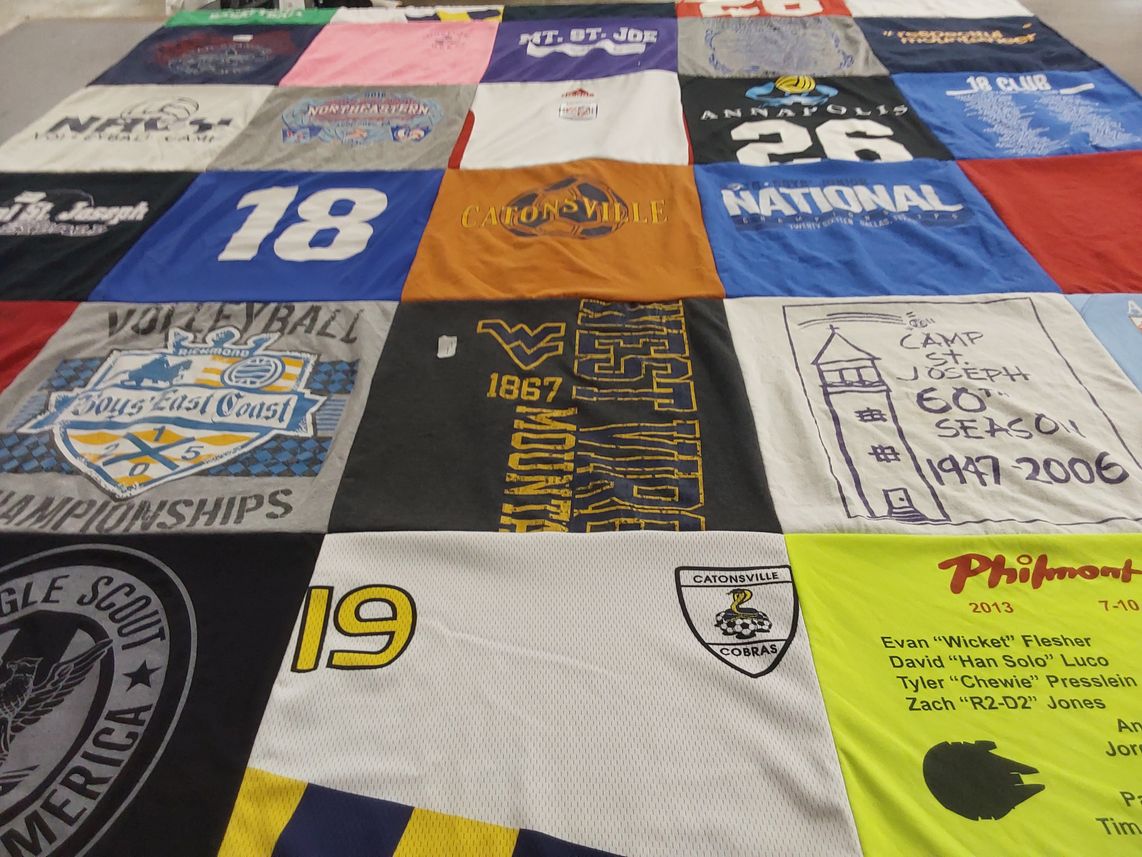 T-shirt quilt featuring catonsville cobras by Carolyn from MD