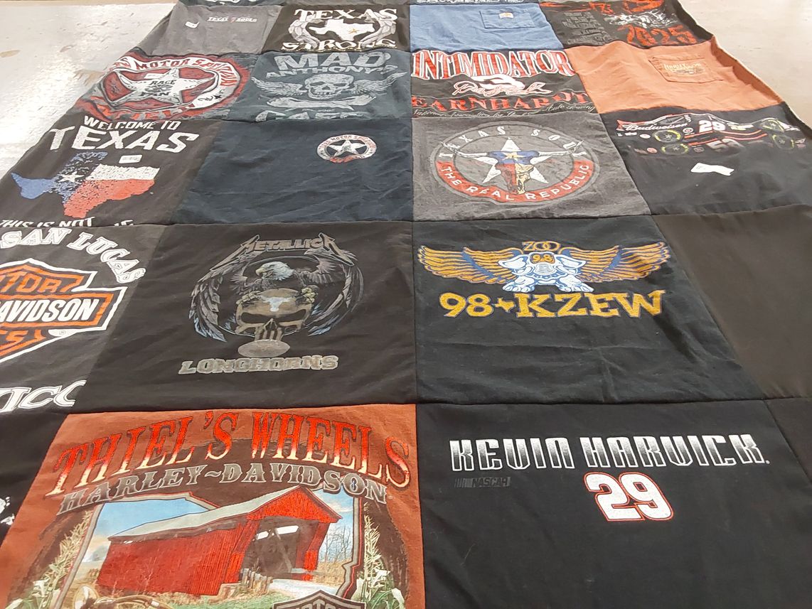 T-shirt quilt featuring longhorns by Stephanie from TX