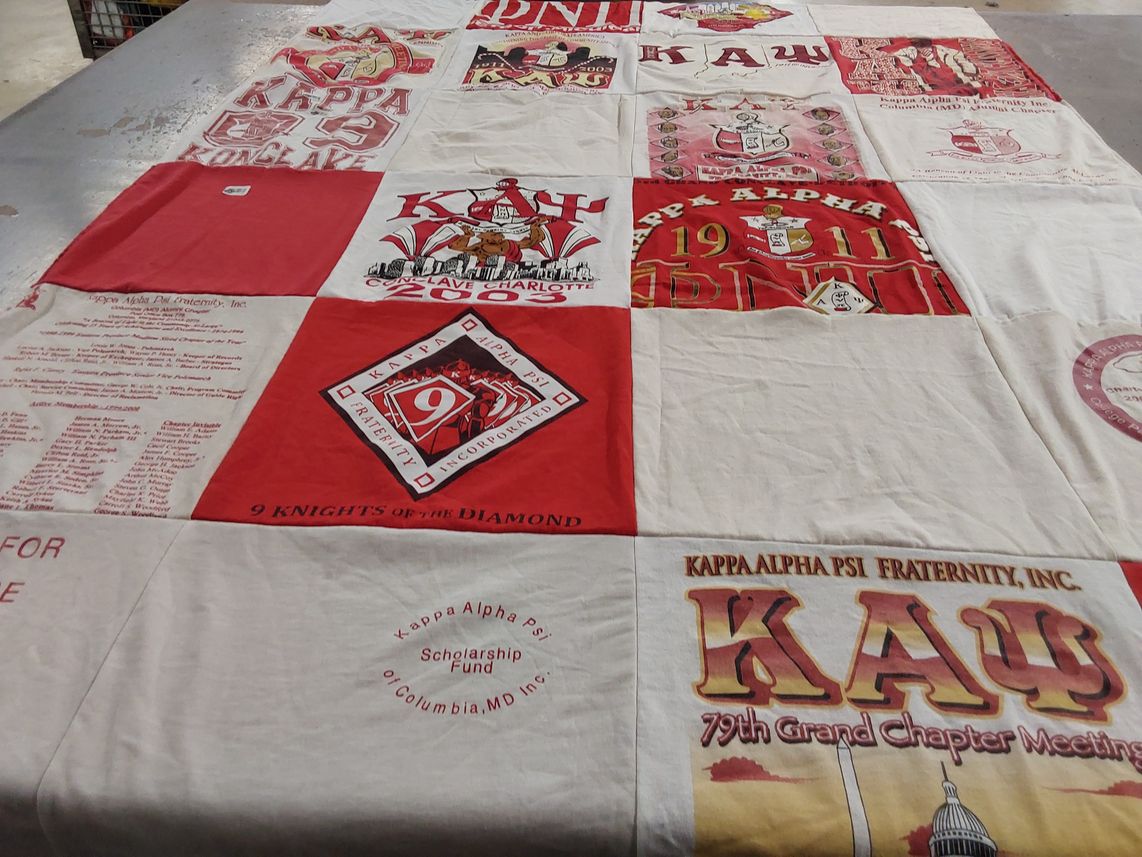T-shirt quilt with fraternity, sorority themes by Wayne from MD
