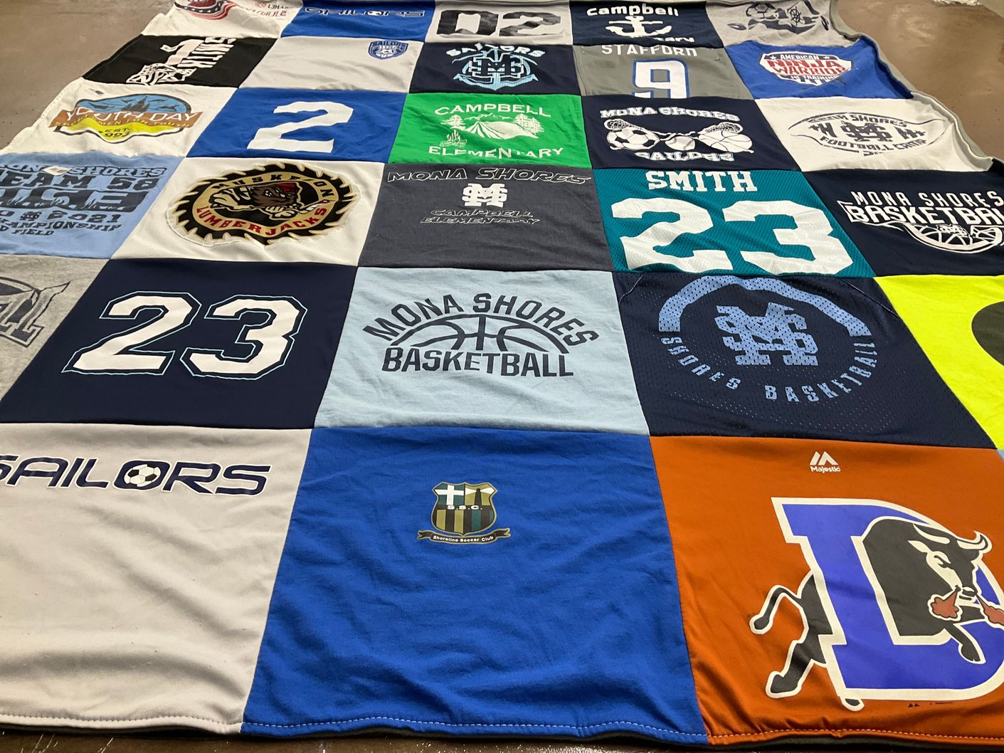 T-shirt quilt featuring mona shores basketball, mona shores football by Tracy from MI