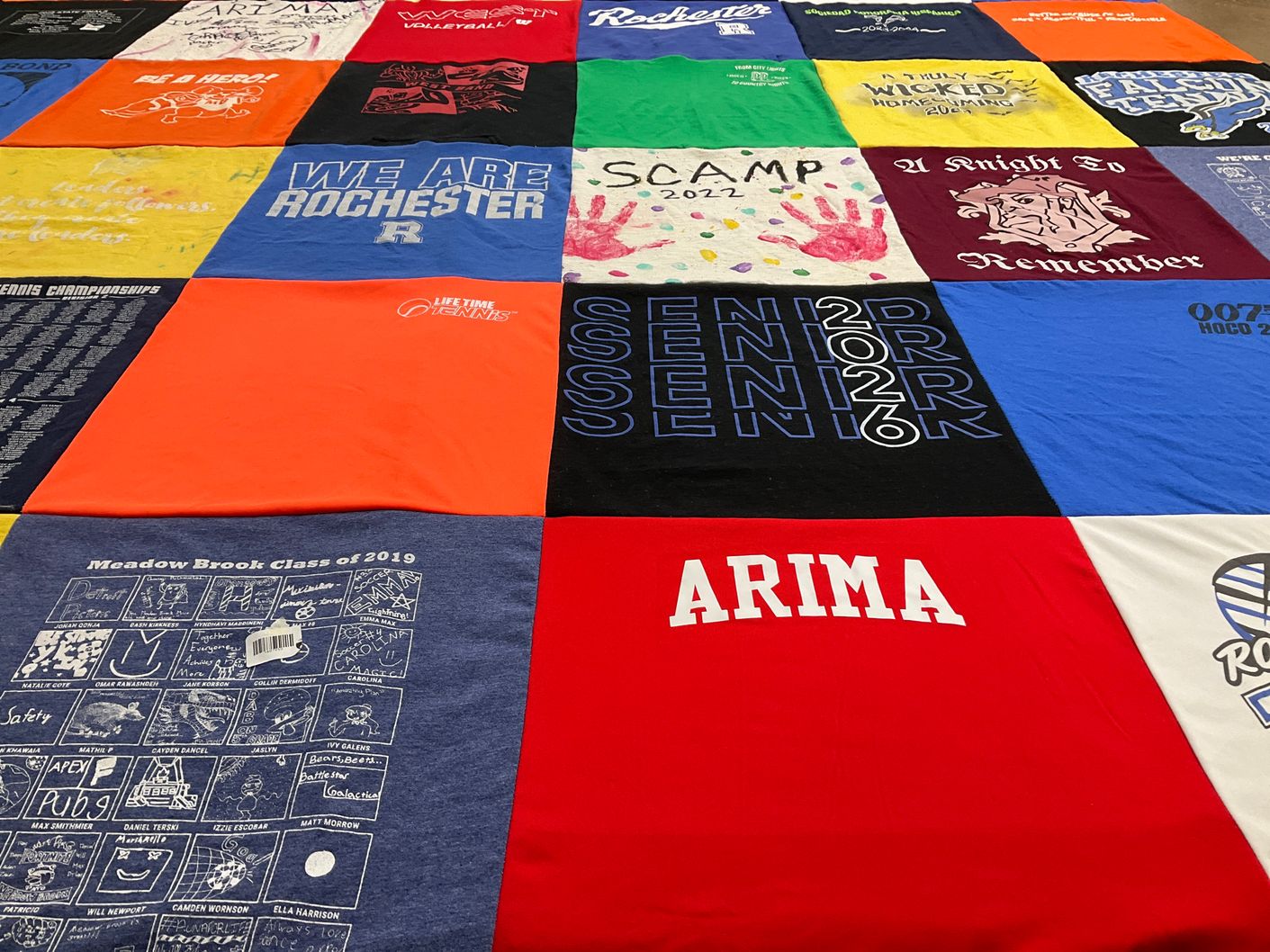 T-shirt quilt featuring rochester volleyball by Claudia from MI