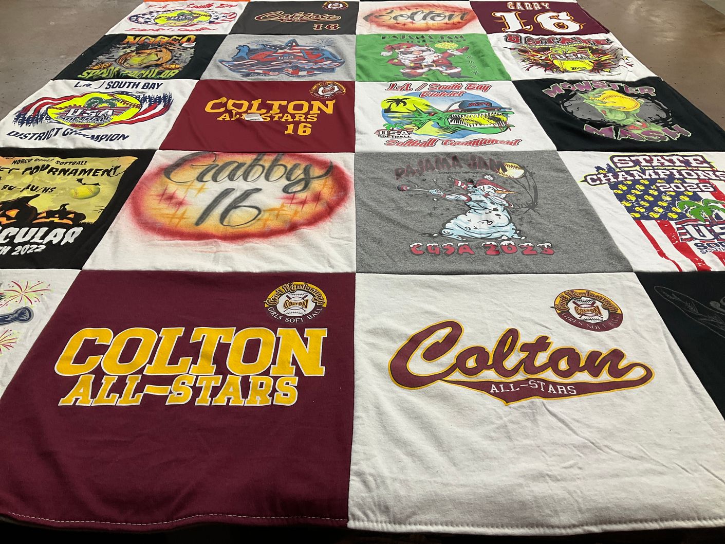T-shirt quilt featuring colton all-stars by Illisa from CA