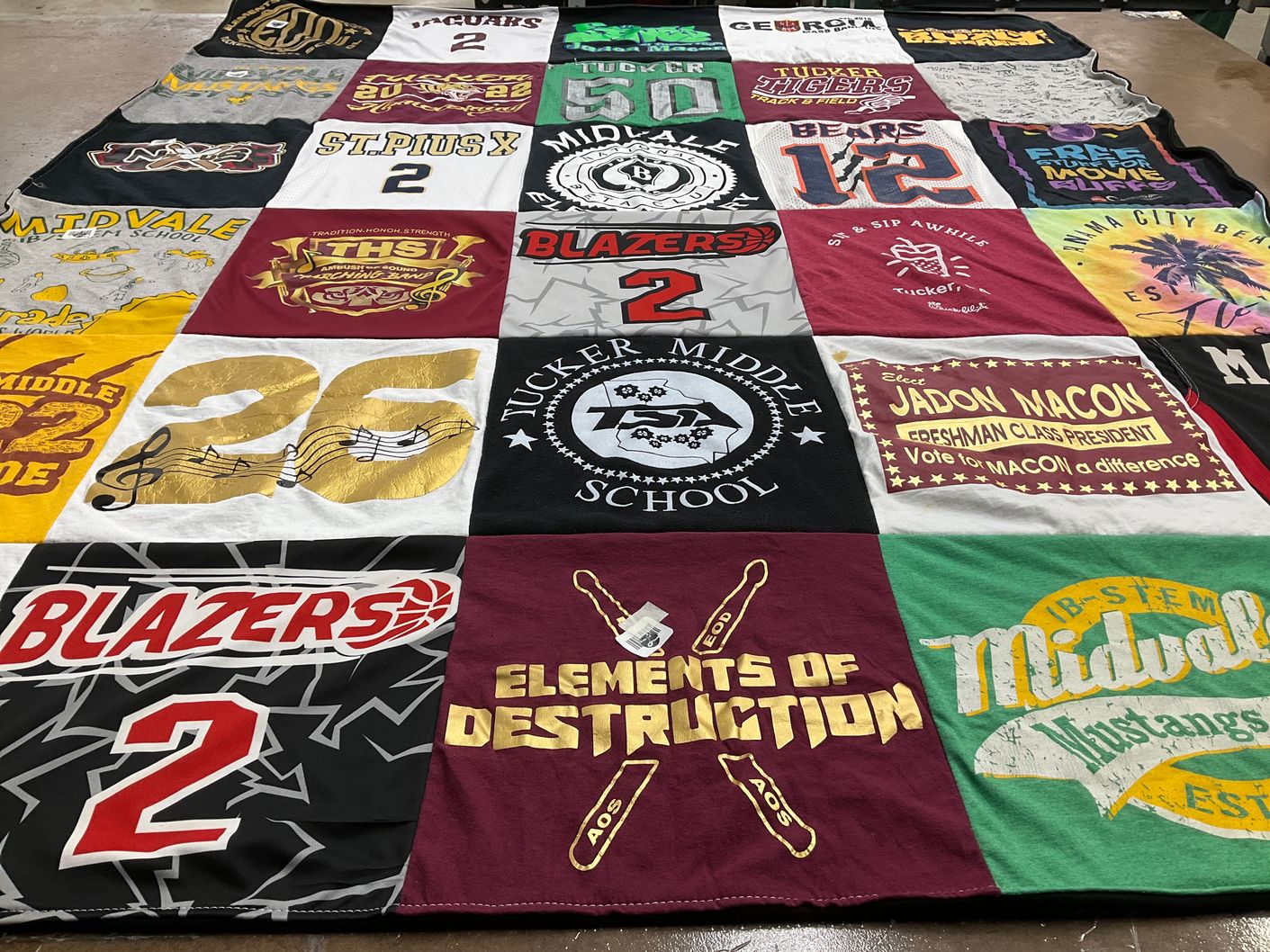 T-shirt quilt featuring blazers, mustangs by Cheryll from GA