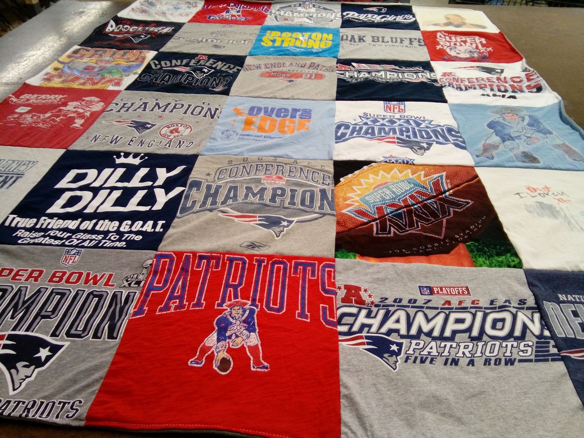 T-shirt quilt featuring new england patriots by jon from ME