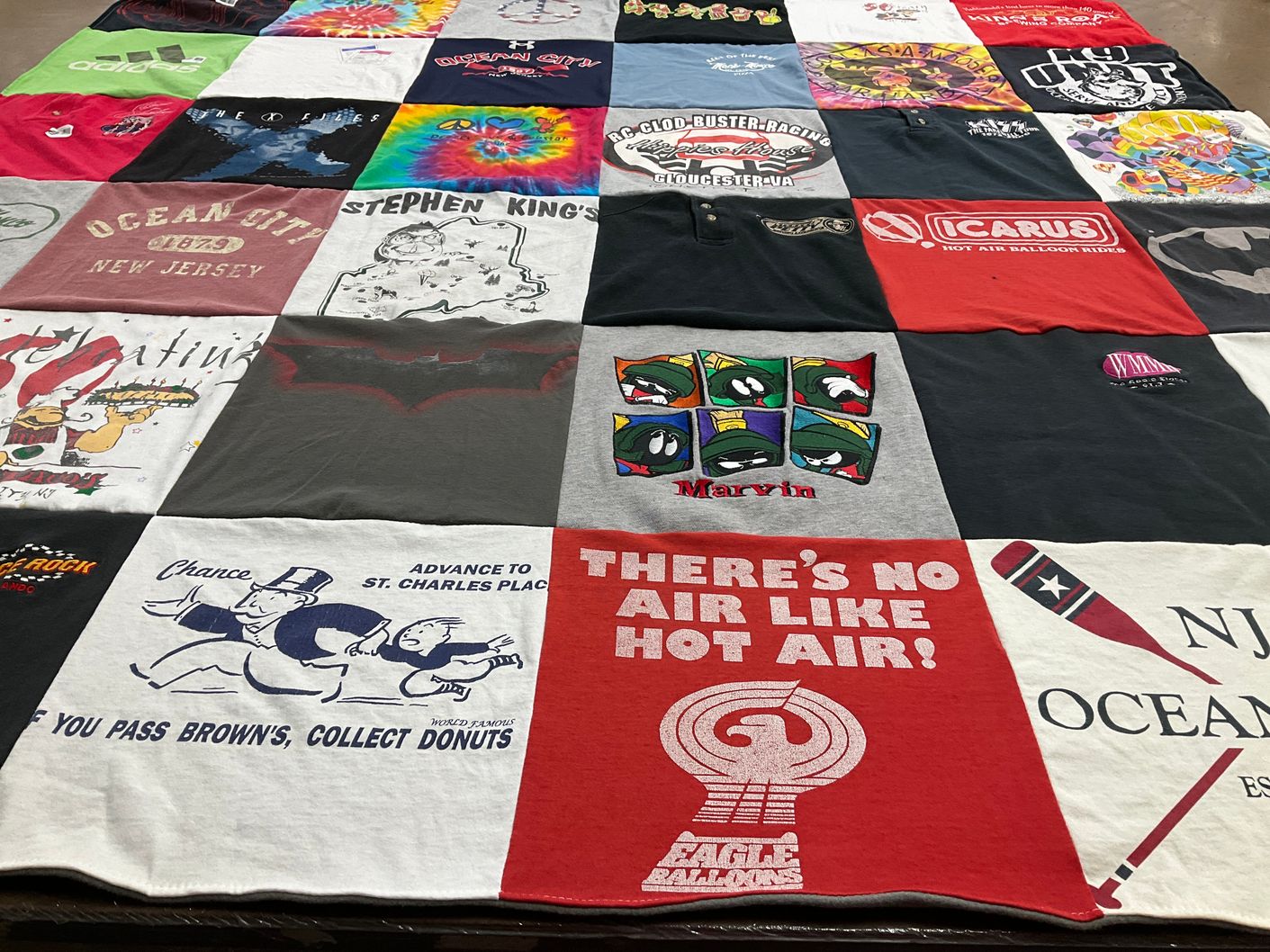 T-shirt quilt with hobbies, reading themes by Charlene from NJ