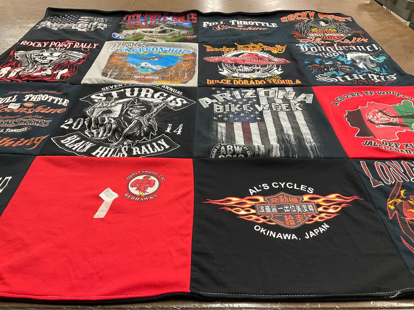 T-shirt quilt featuring redhawks by Chelle from AZ