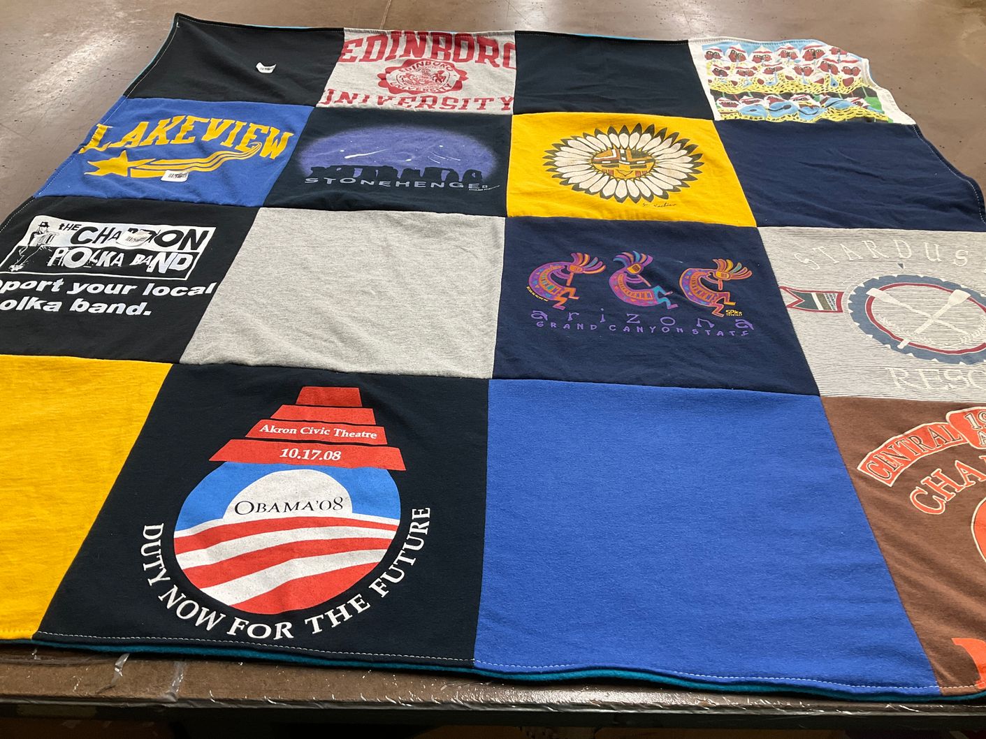 T-shirt quilt from edinboro university, lakeview university by Sarah from OH