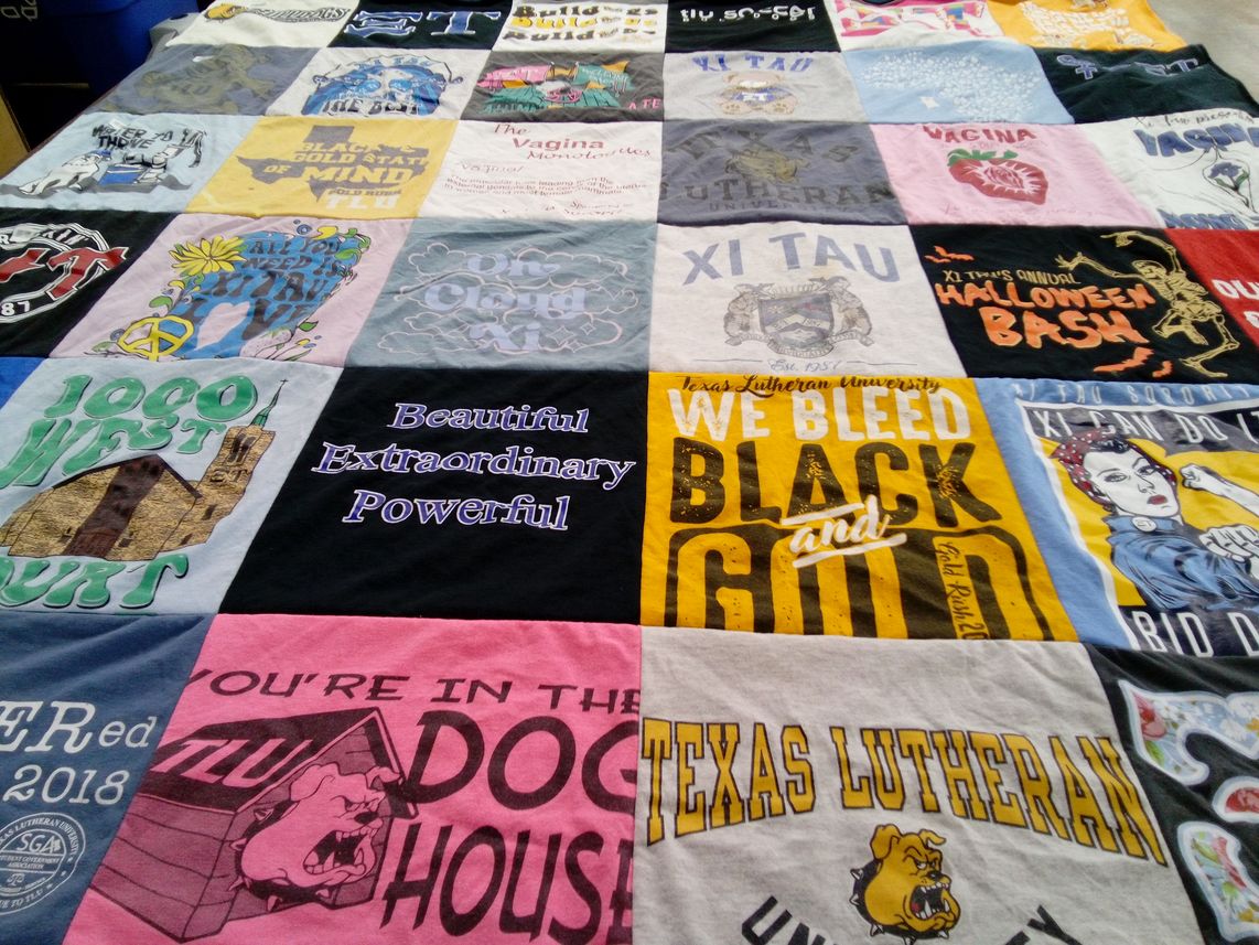 T-shirt quilt from texas lutheran university by Madison from TX