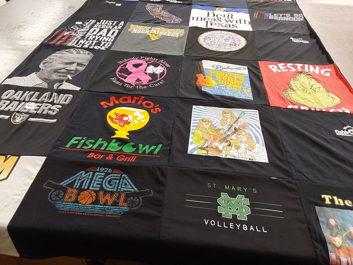 T-shirt quilt featuring oakland raiders football by John from CA