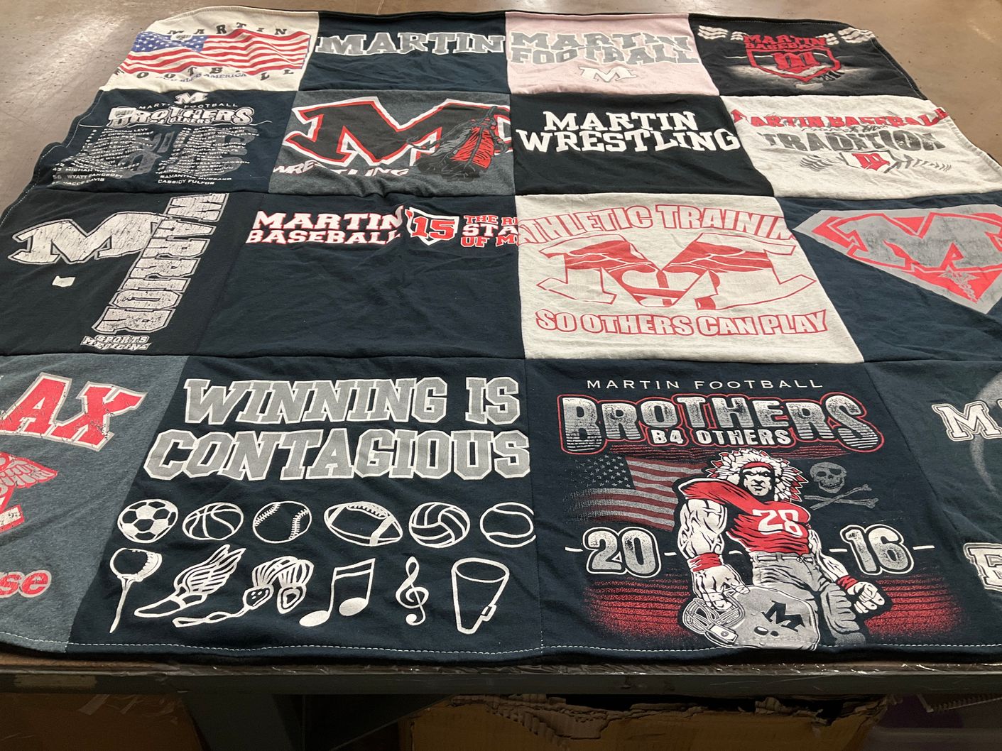 T-shirt quilt featuring martin football by Cassidy from TX