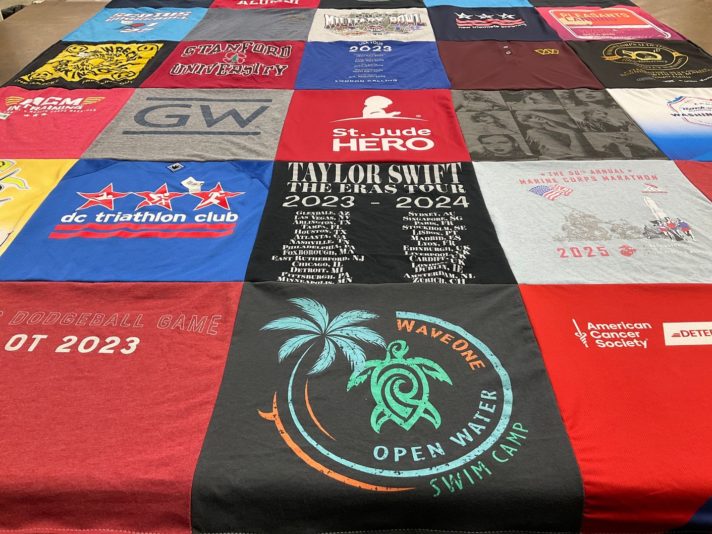 T-shirt quilt from stanford university, george washington university by Alejandra from VA