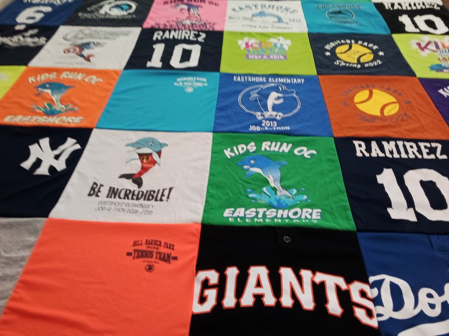 T-shirt quilt featuring giants by Tiffany from CA